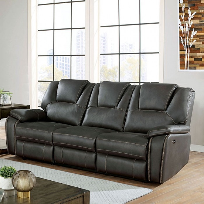 Ffion Leatherette Power Reclining Sofa