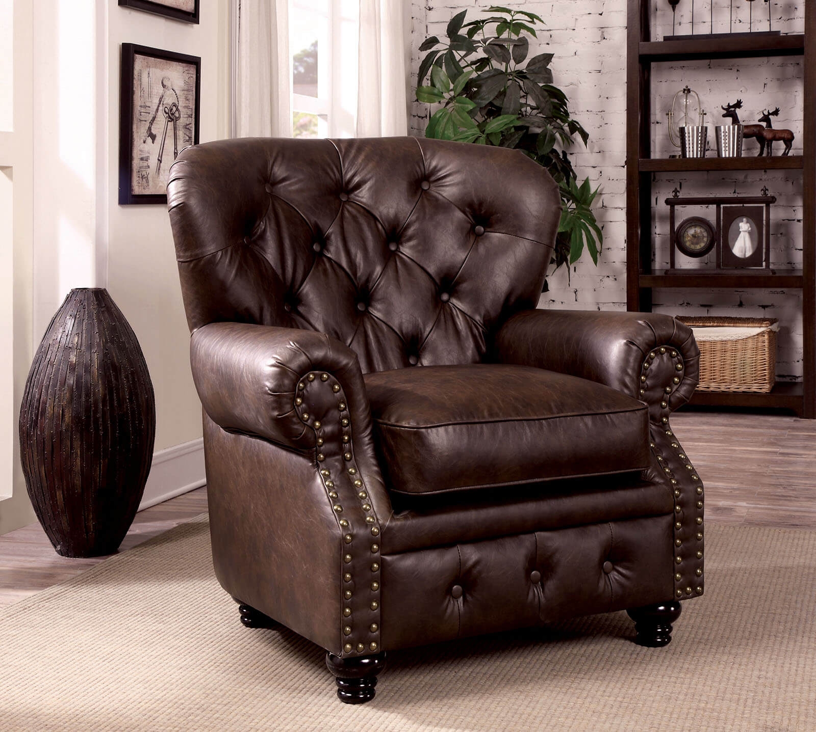 Stanford Leatherette Tufted Chair