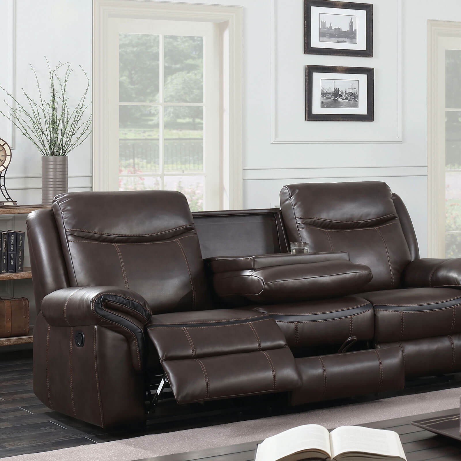 Chenai Leatherette Reclining Sofa