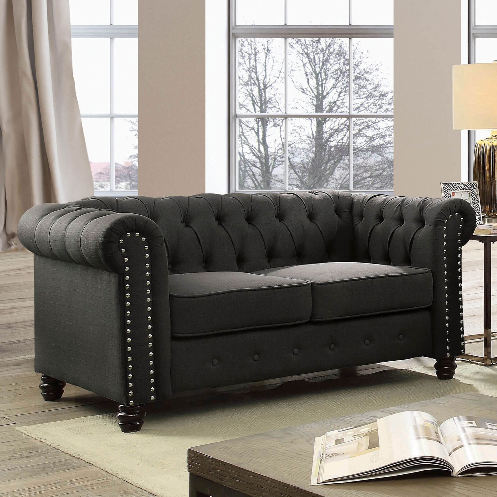 Winifred Fabric Tufted Loveseat