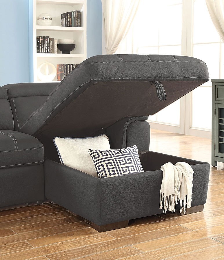 Patty Faux Nubuck L-Shape Sleeper Sectional