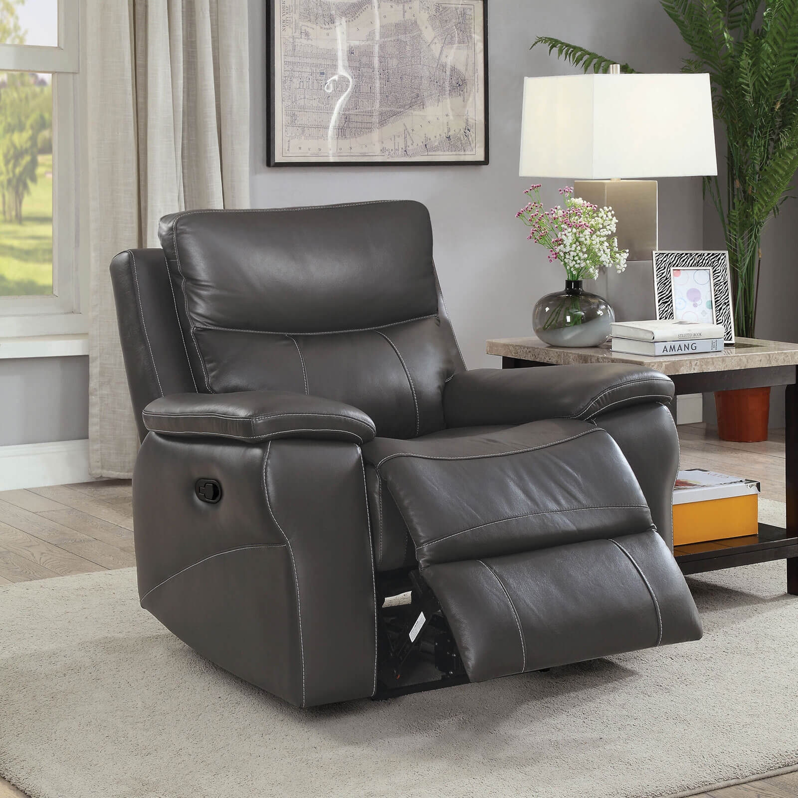 Lila Top Grain Leather Match Reclining Living Room Set