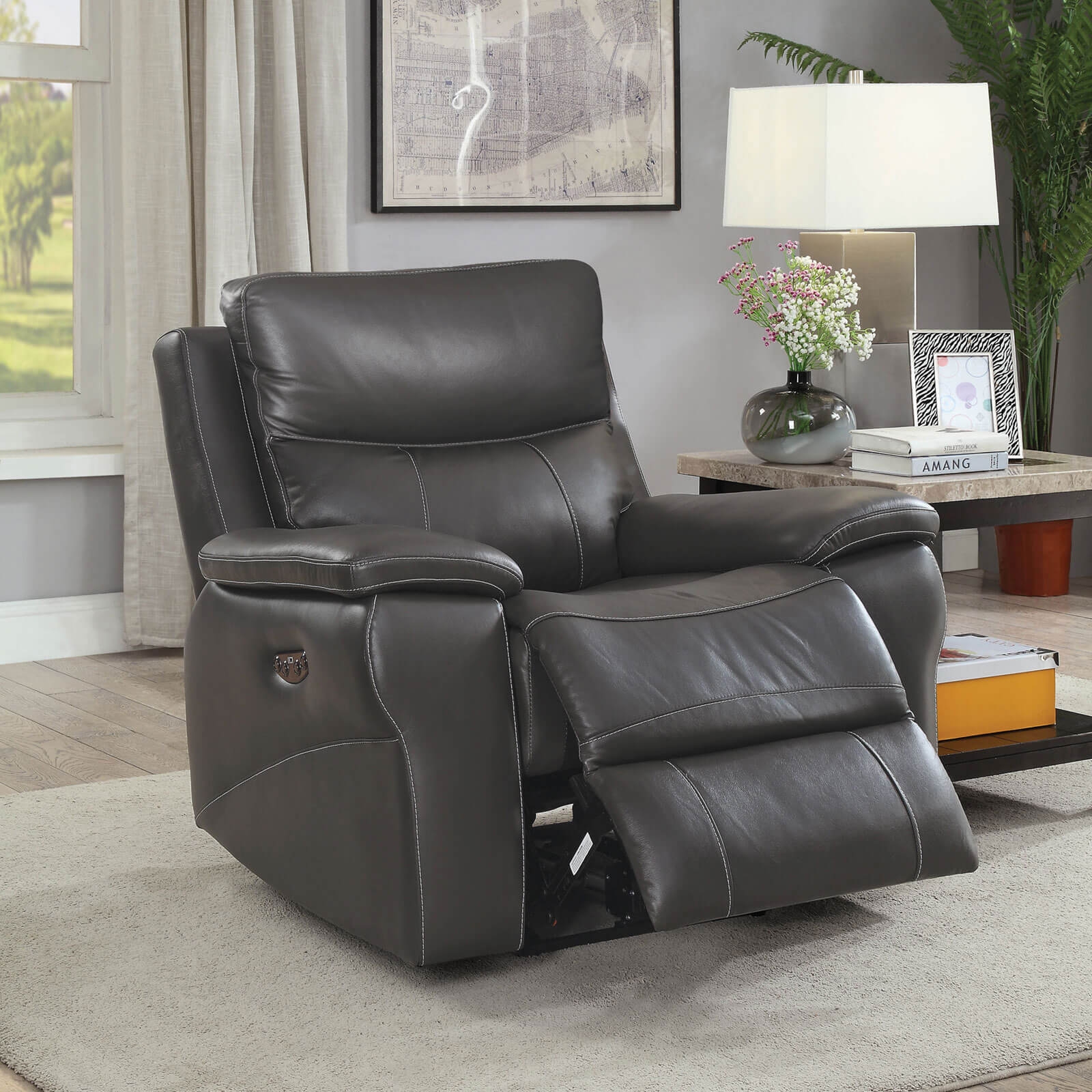 Lila Top Grain Leather Match Reclining Living Room Set