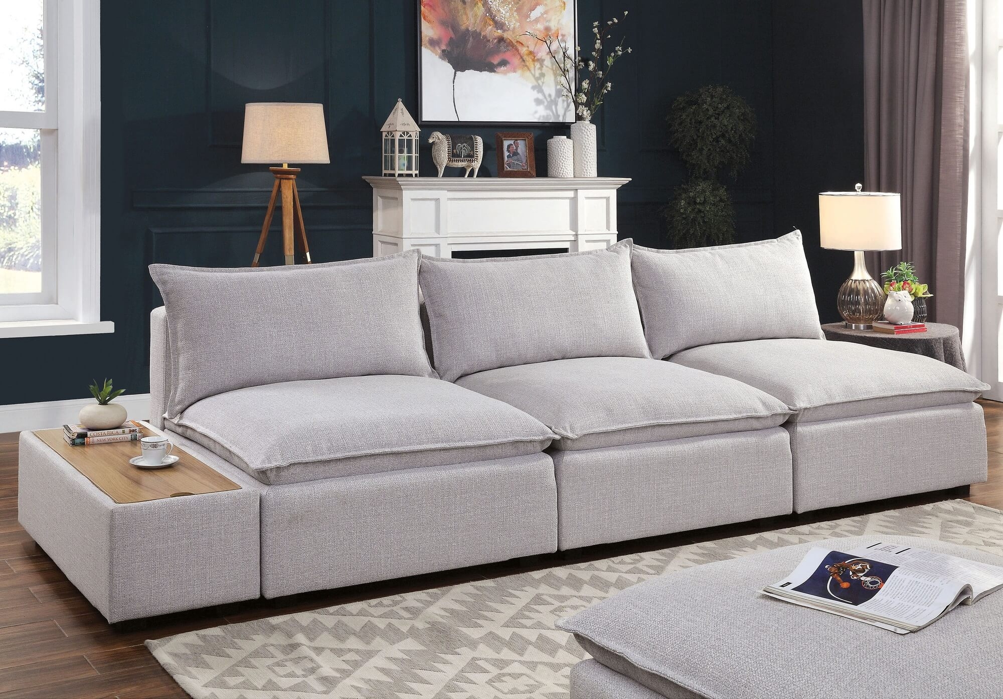 Arlene Fabric Sofa w/ Side Storage