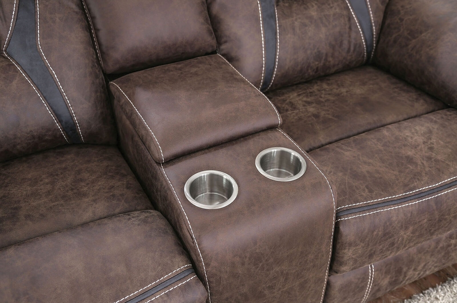 Flint Leatherette Reclining Loveseat