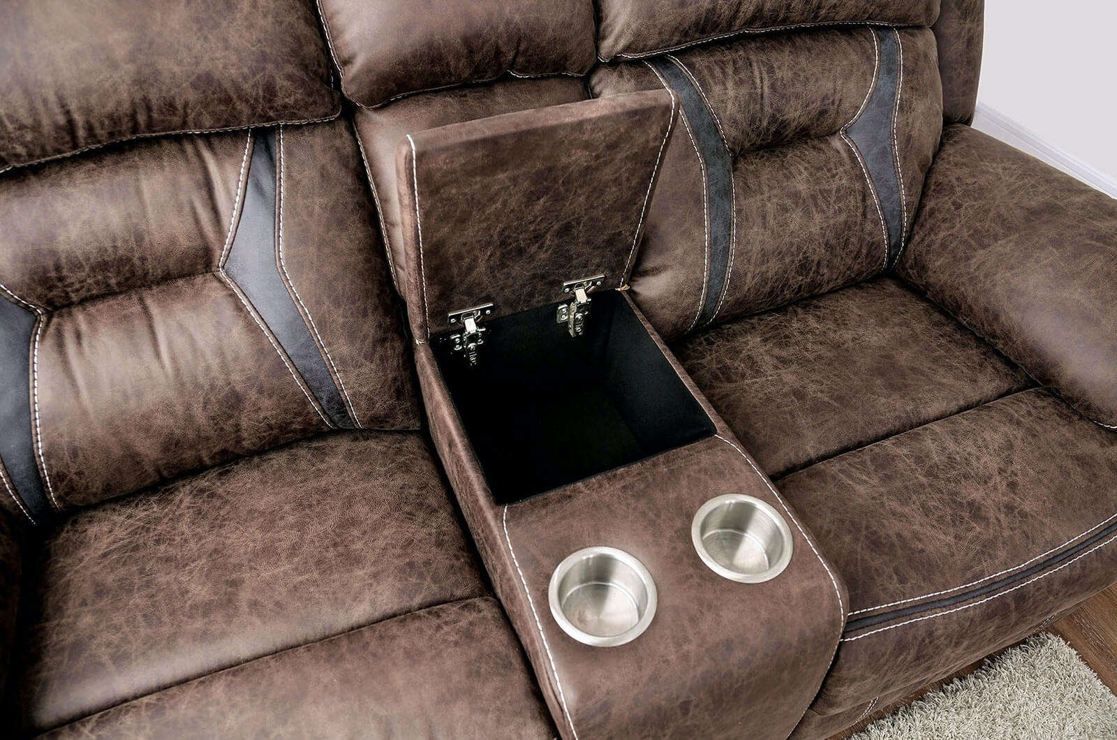Flint Leatherette Reclining Loveseat