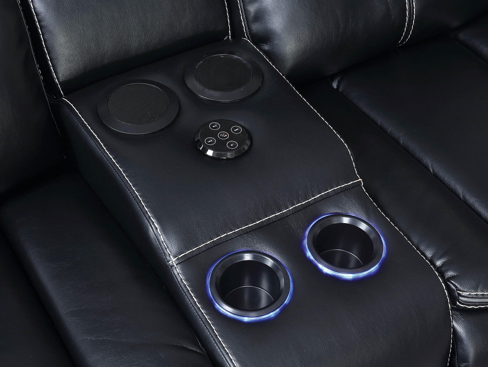 Sirius Leatherette Power Reclining Loveseat w/LED Light