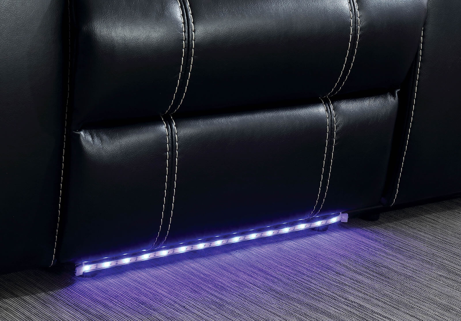 Sirius Leatherette Power Recliner w/LED Light