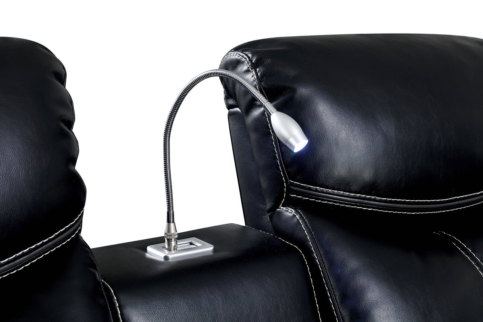 Sirius Leatherette Power Reclining Loveseat w/LED Light