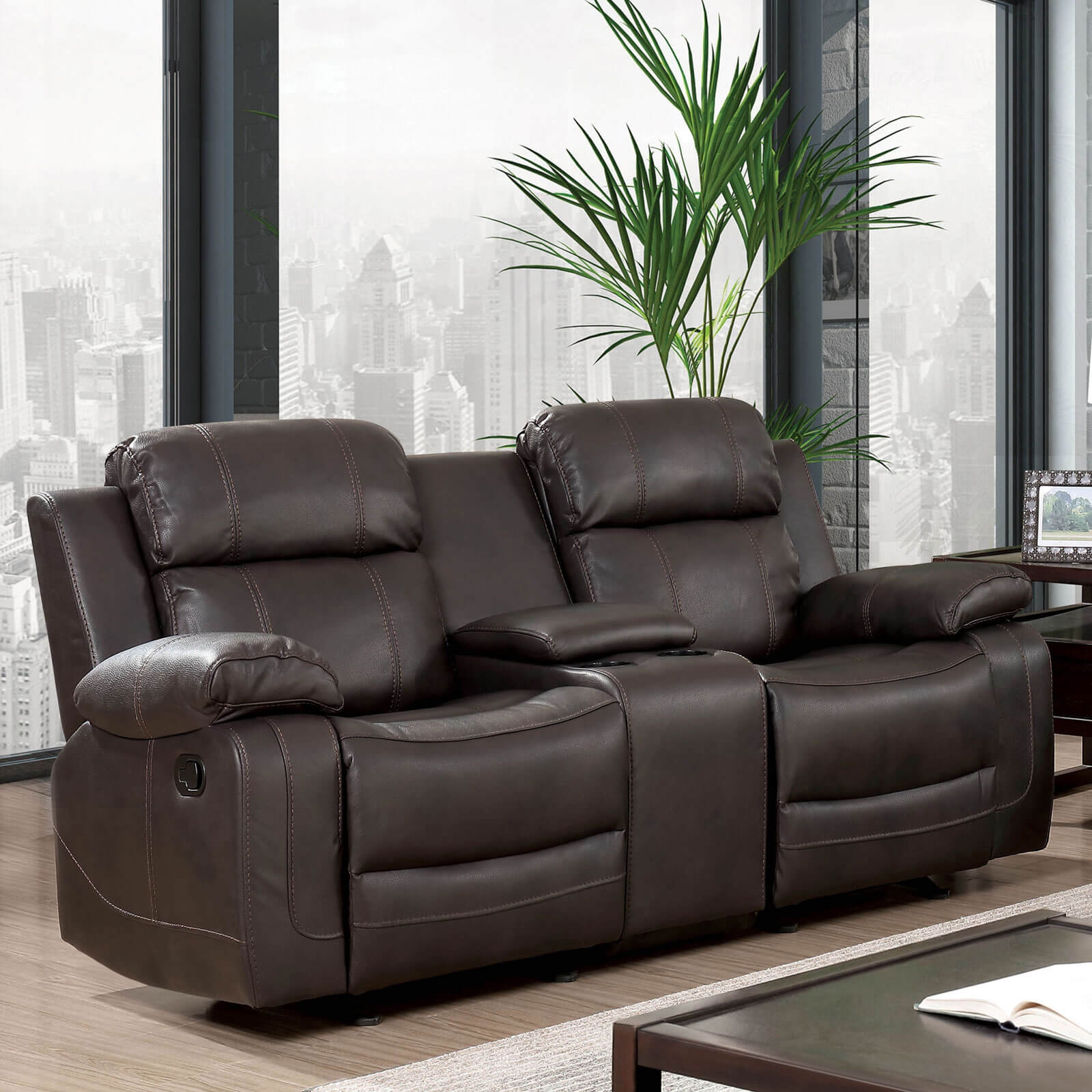 Pondera Leatherette Reclining Loveseat