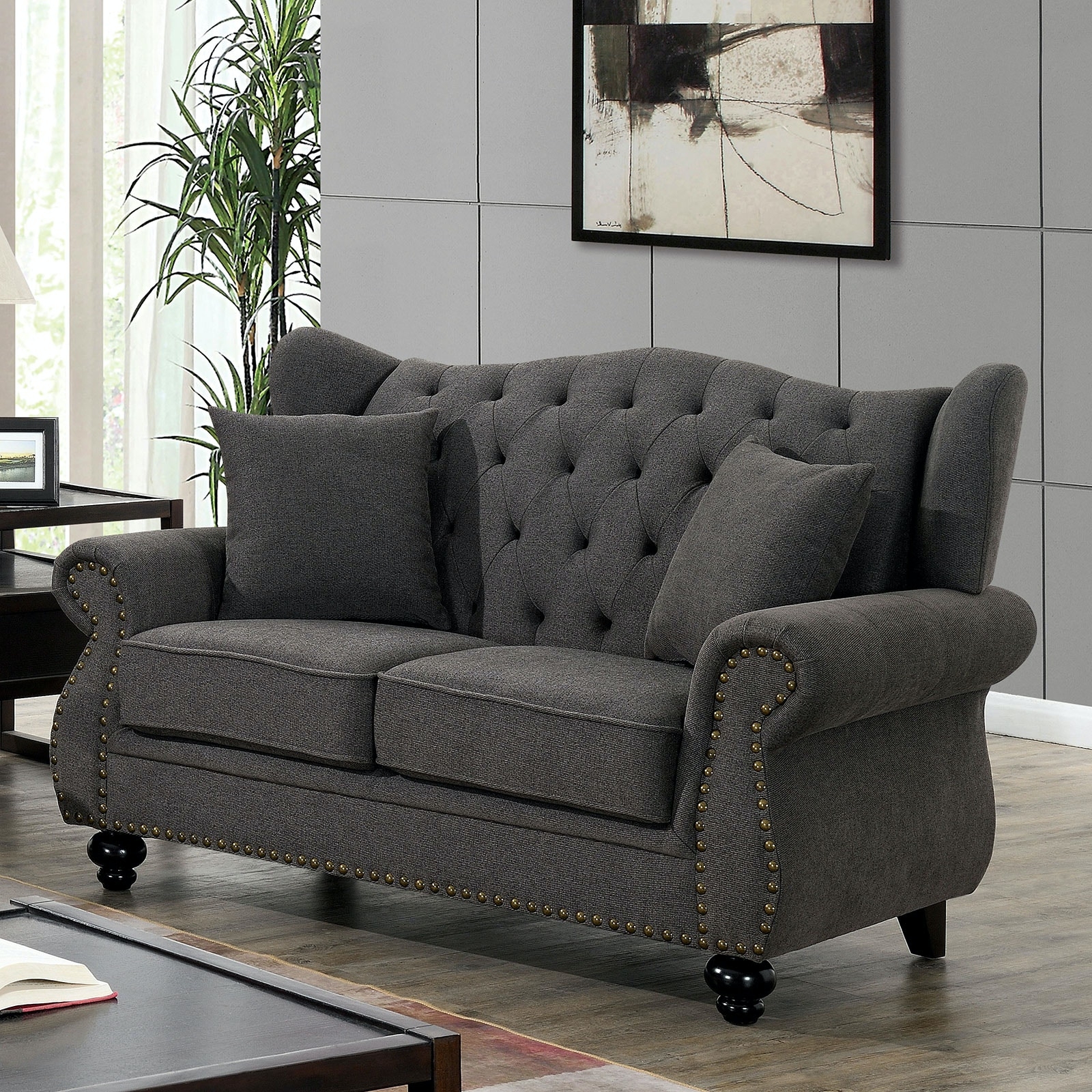 Ewloe Fabric Button Tufted Living Room Set