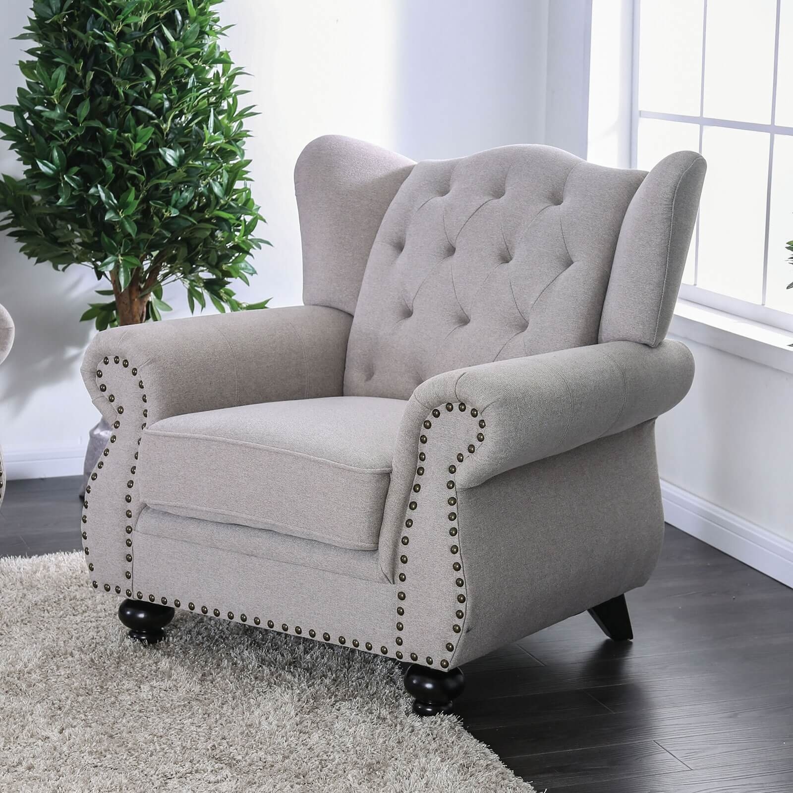 Ewloe Fabric Button Tufted Chair