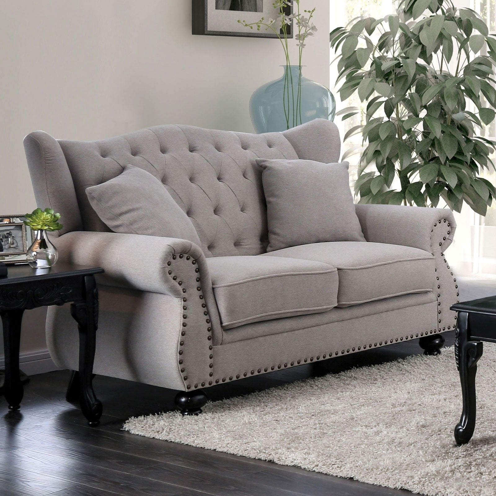 Ewloe Fabric Button Tufted Living Room Set