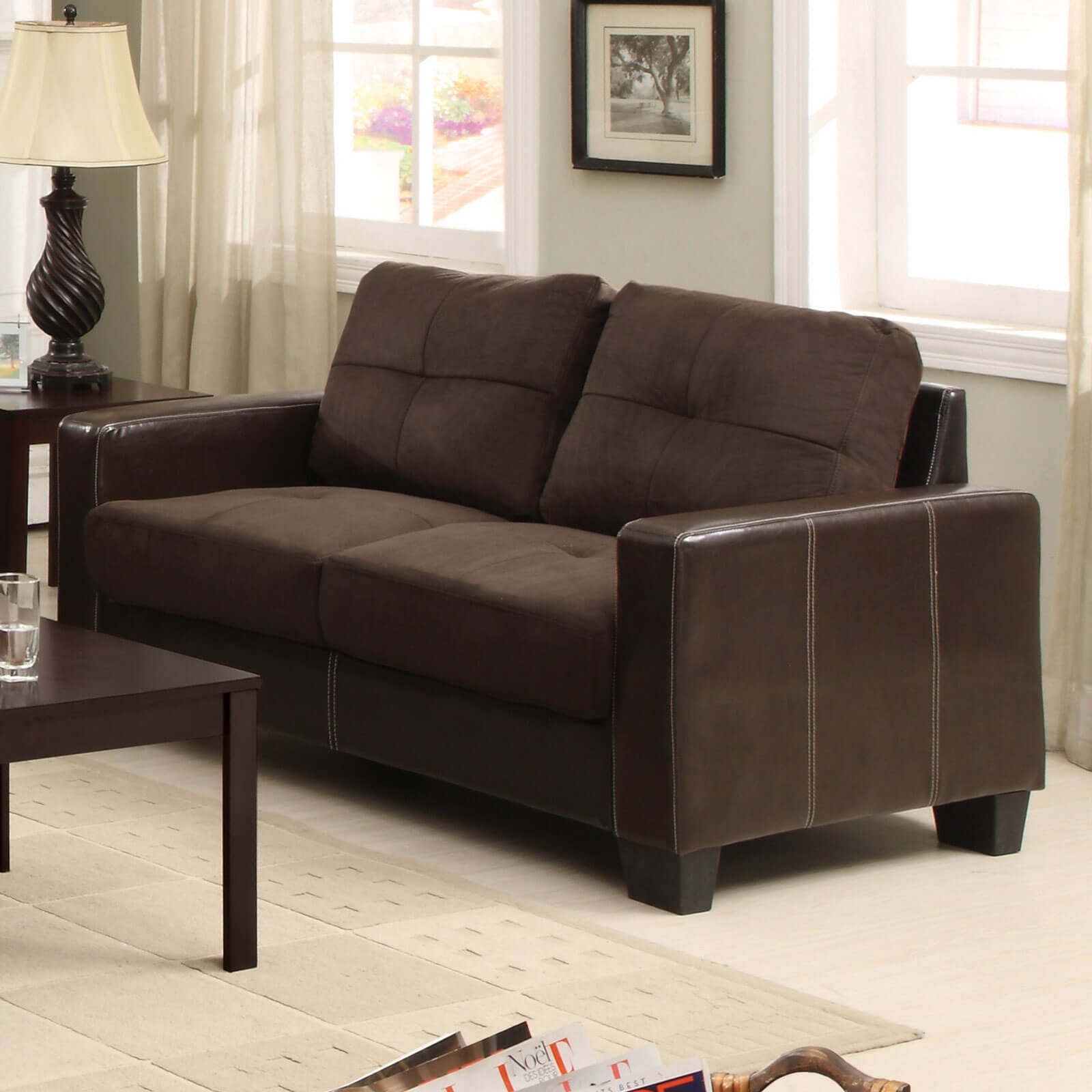 Laverne Fabric/Leatherette Living Room Set