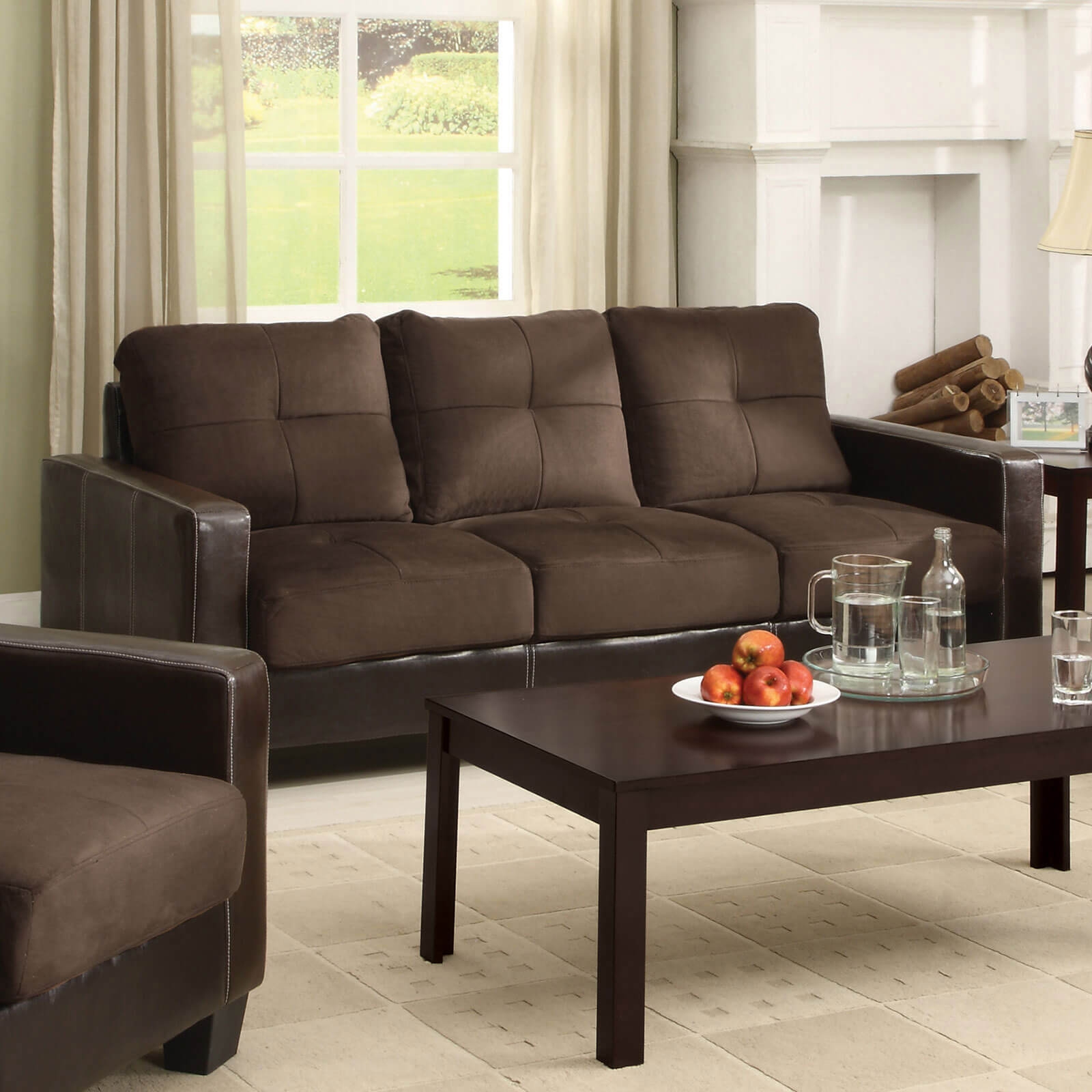 Laverne Fabric/Leatherette Living Room Set