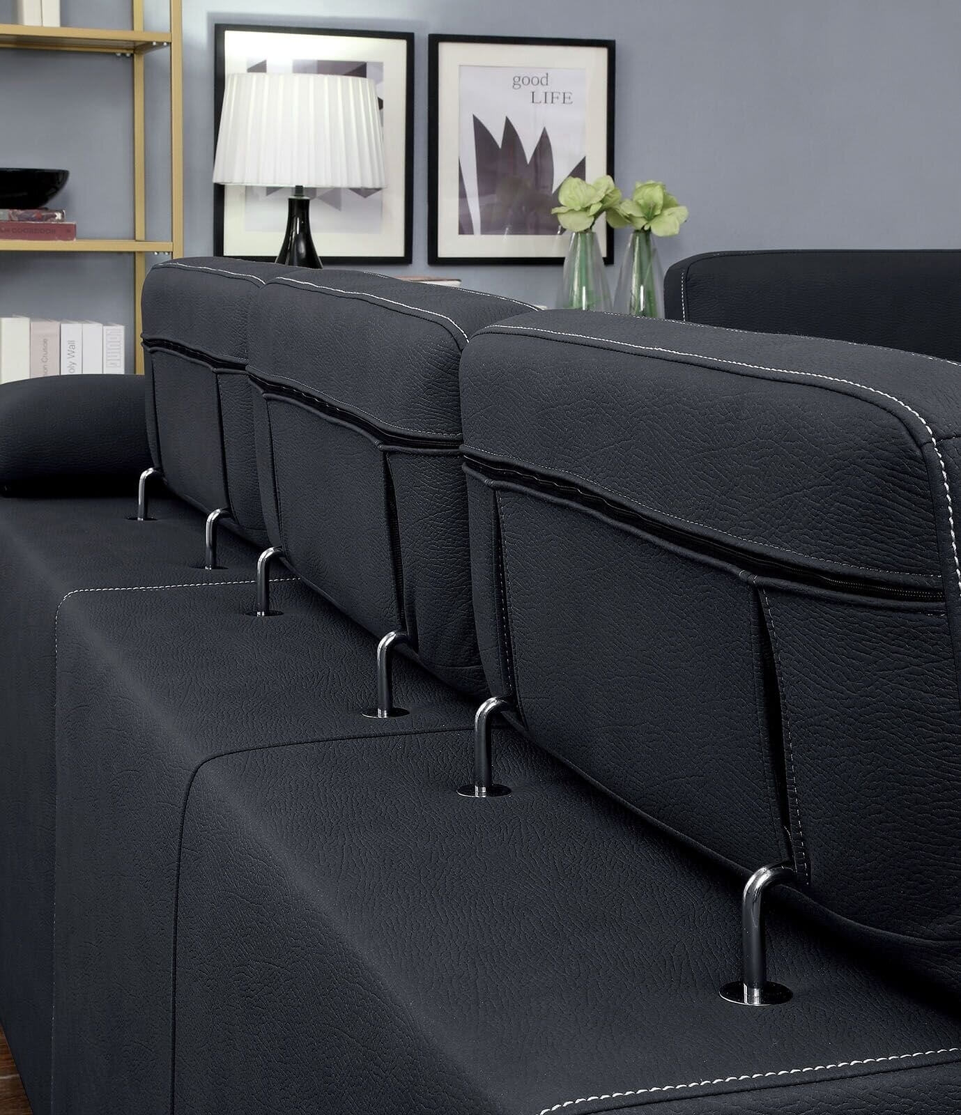Athene Fabric L-Shape Storage Sleeper Sectional Sofa