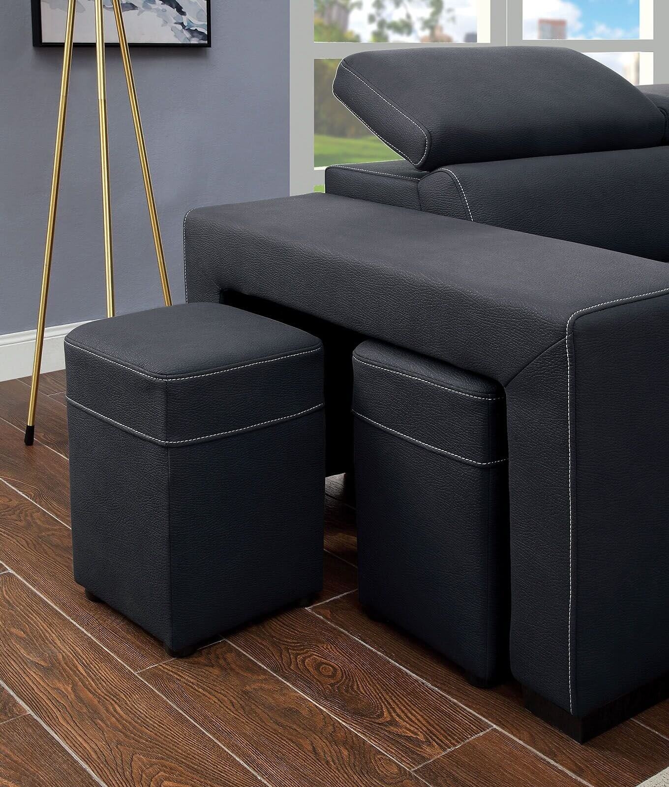 Athene Fabric L-Shape Storage Sleeper Sectional Sofa