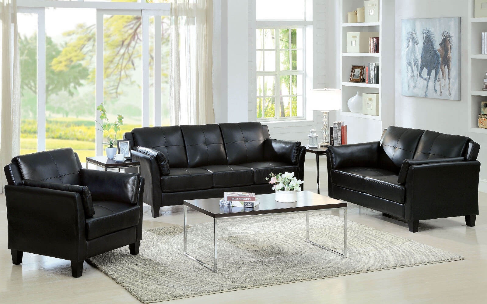 Pierre Leatherette Living Room Set
