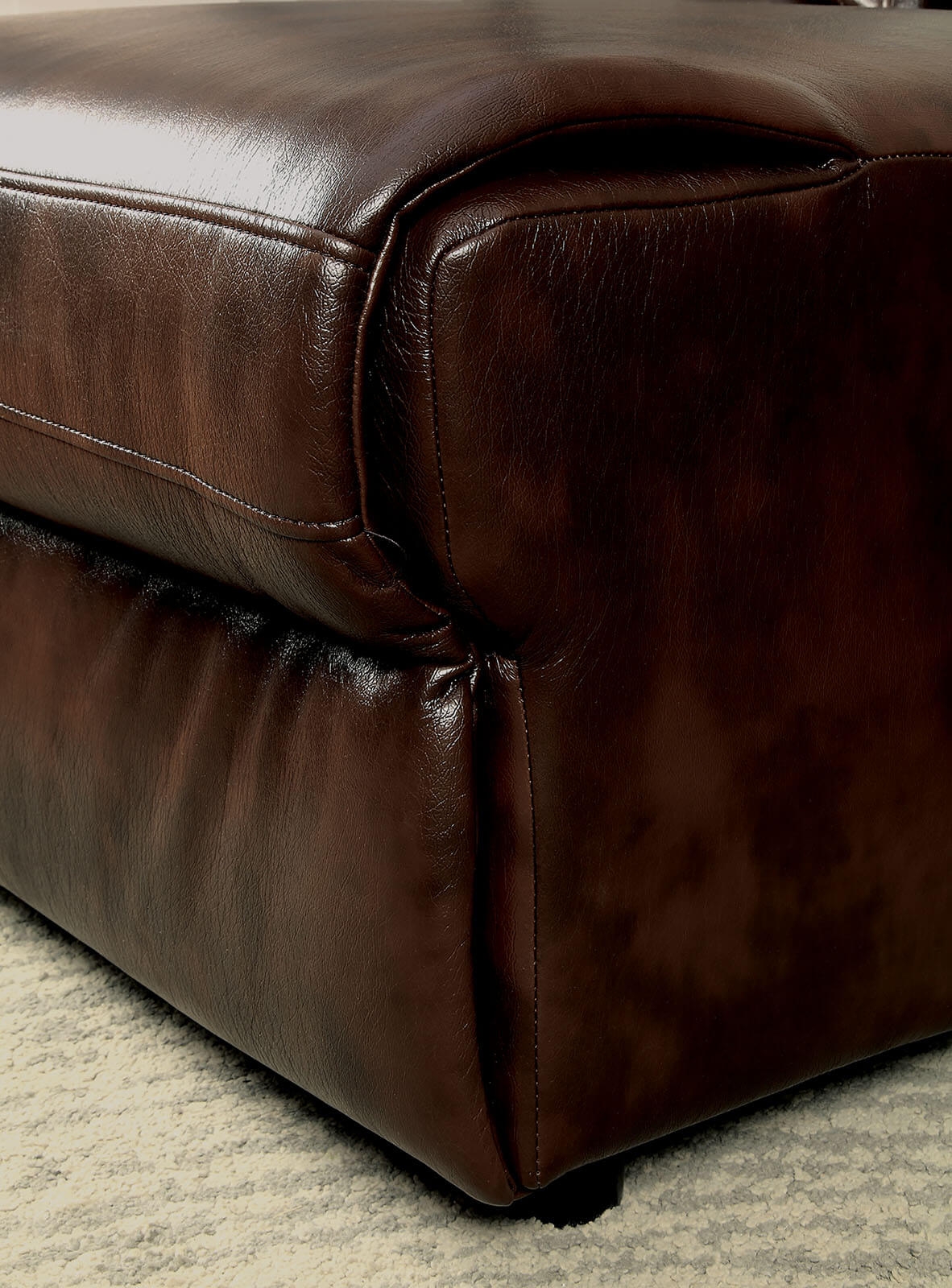 Hardy Leatherette L-Shape Reclining Sectional Sofa w/ Console