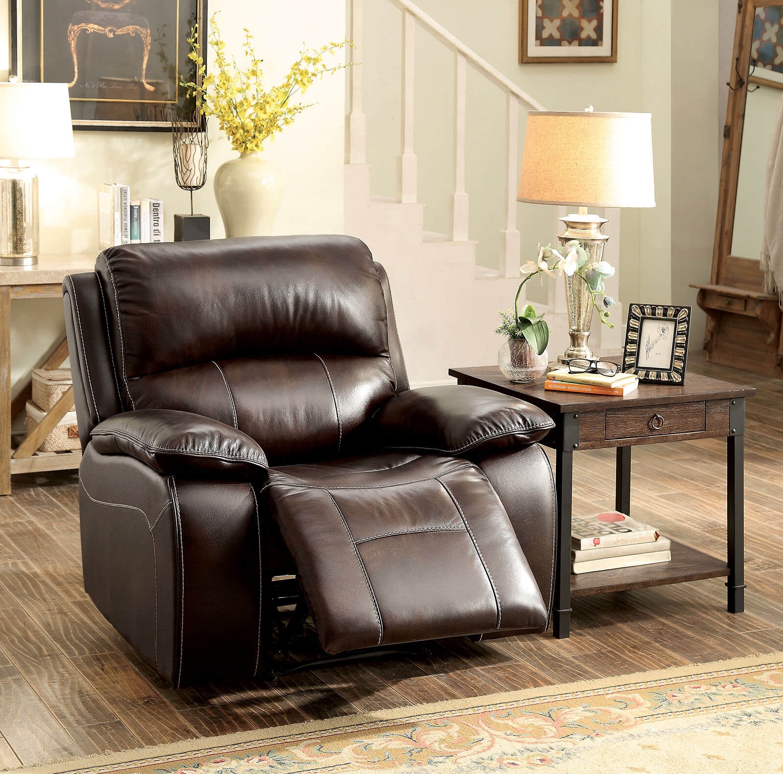 Ruth Top Grain Leather Match Reclining Chair