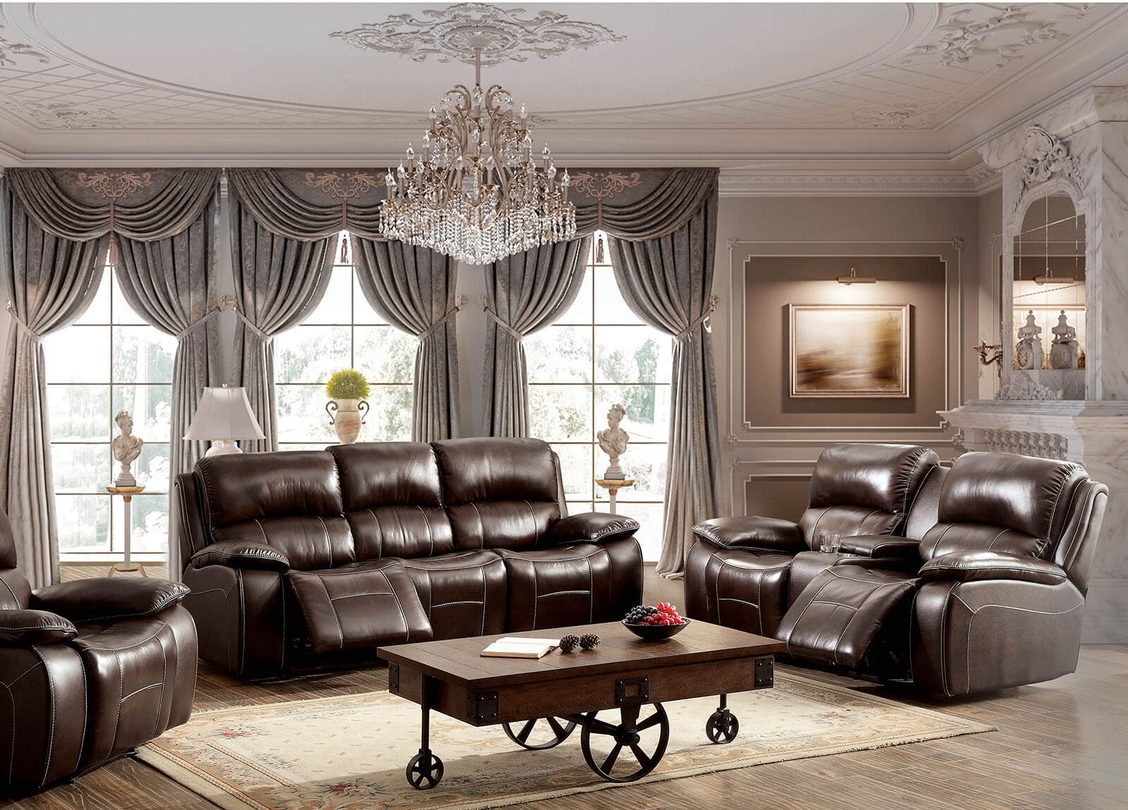 Ruth Top Grain Leather Match Reclining Chair