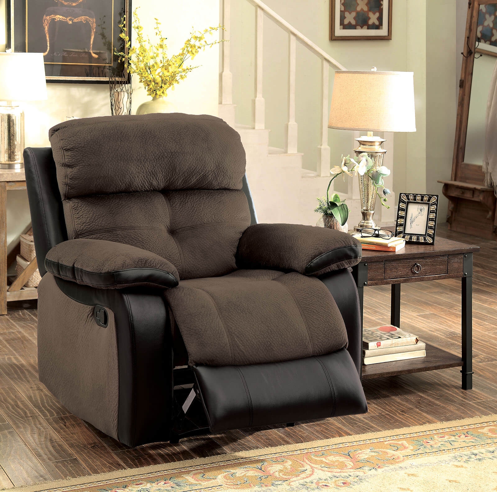 Hadley Fabric/Leatherette Reclining Living Room Set