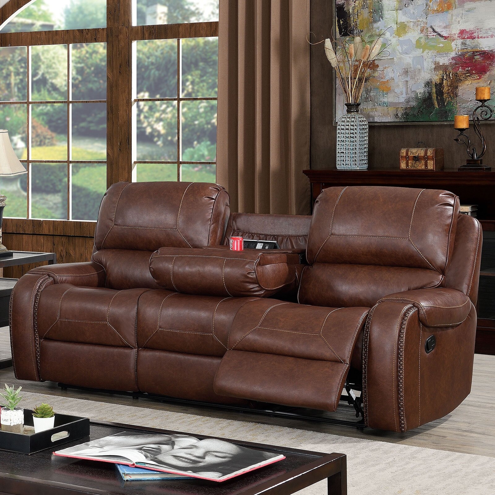 Walter Leatherette Reclining Living Room Set