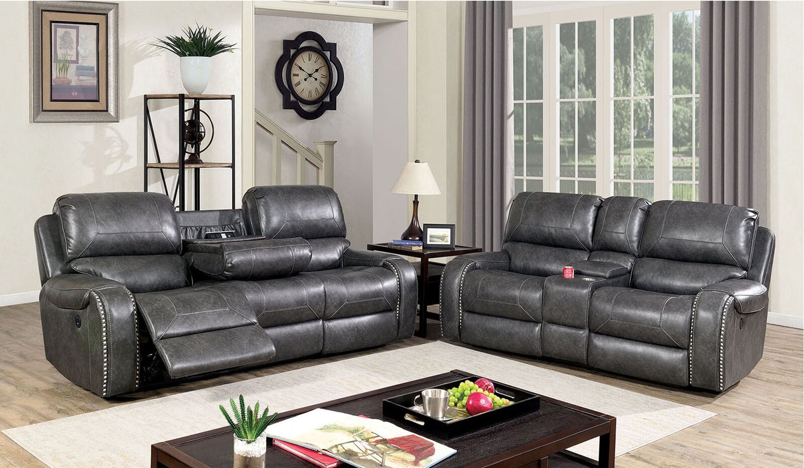 Walter Leatherette Reclining Living Room Set