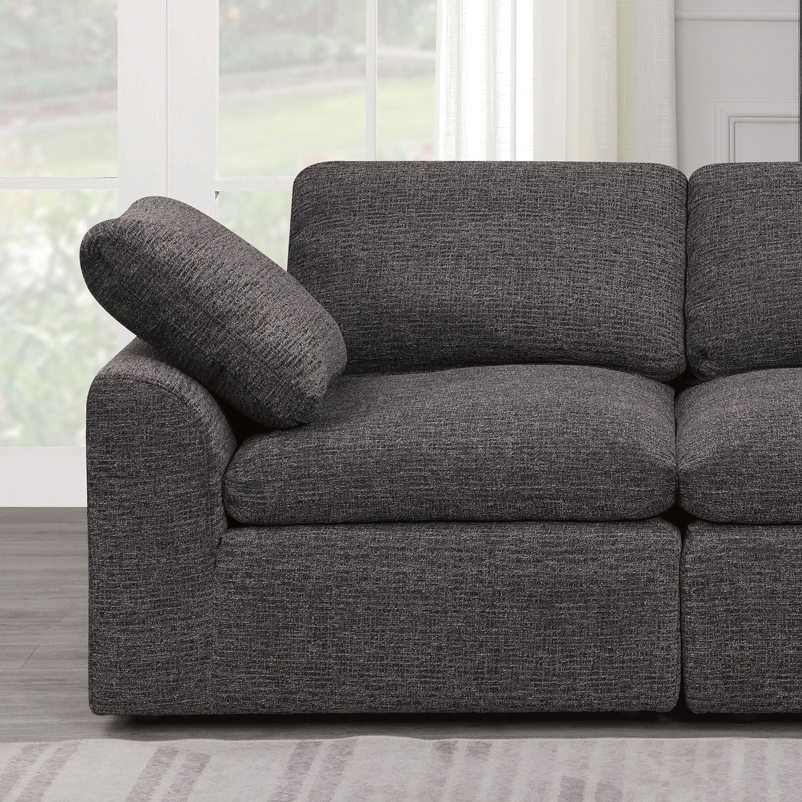 Joel Chenille Fabric Corner Chair