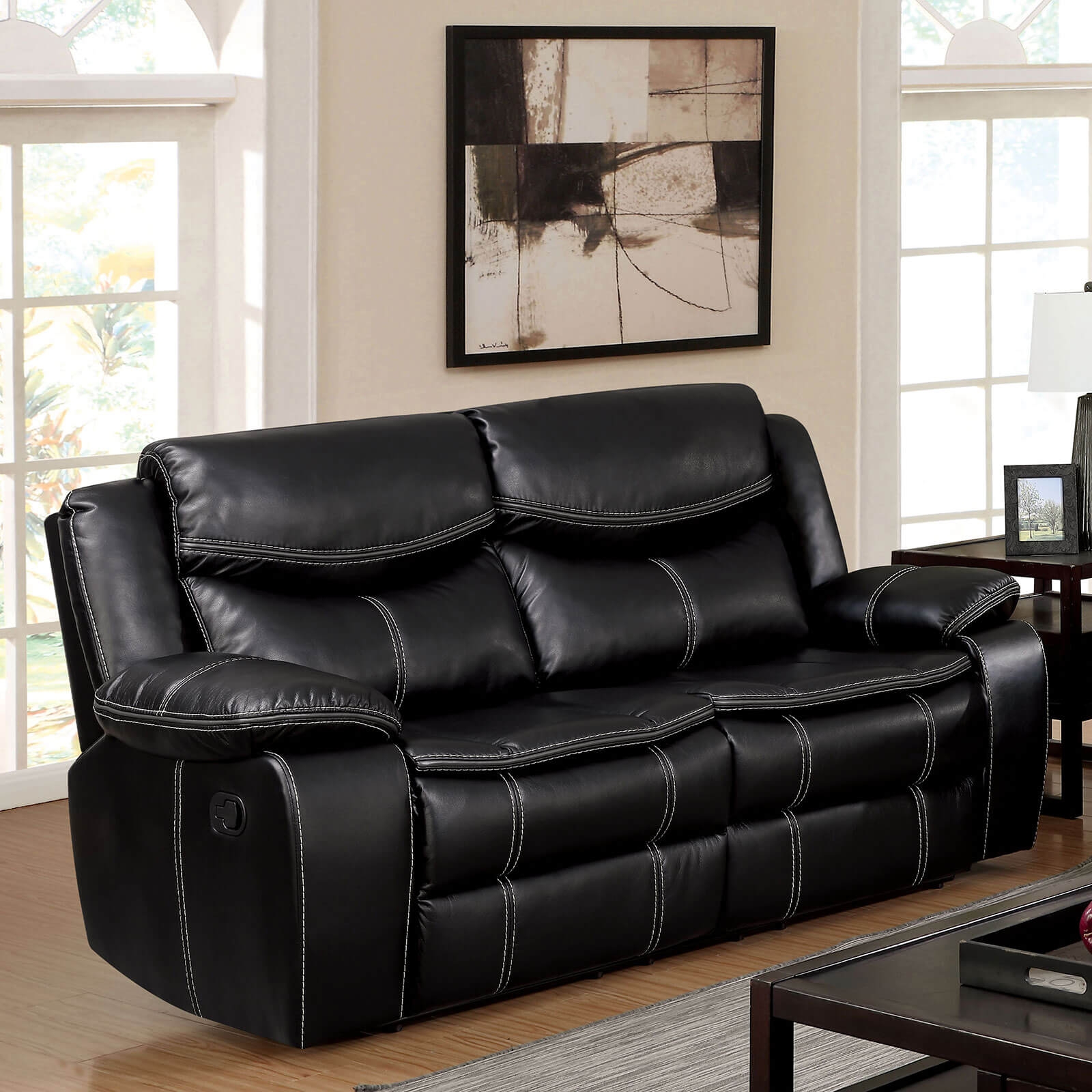 Pollux Leatherette Reclining Loveseat