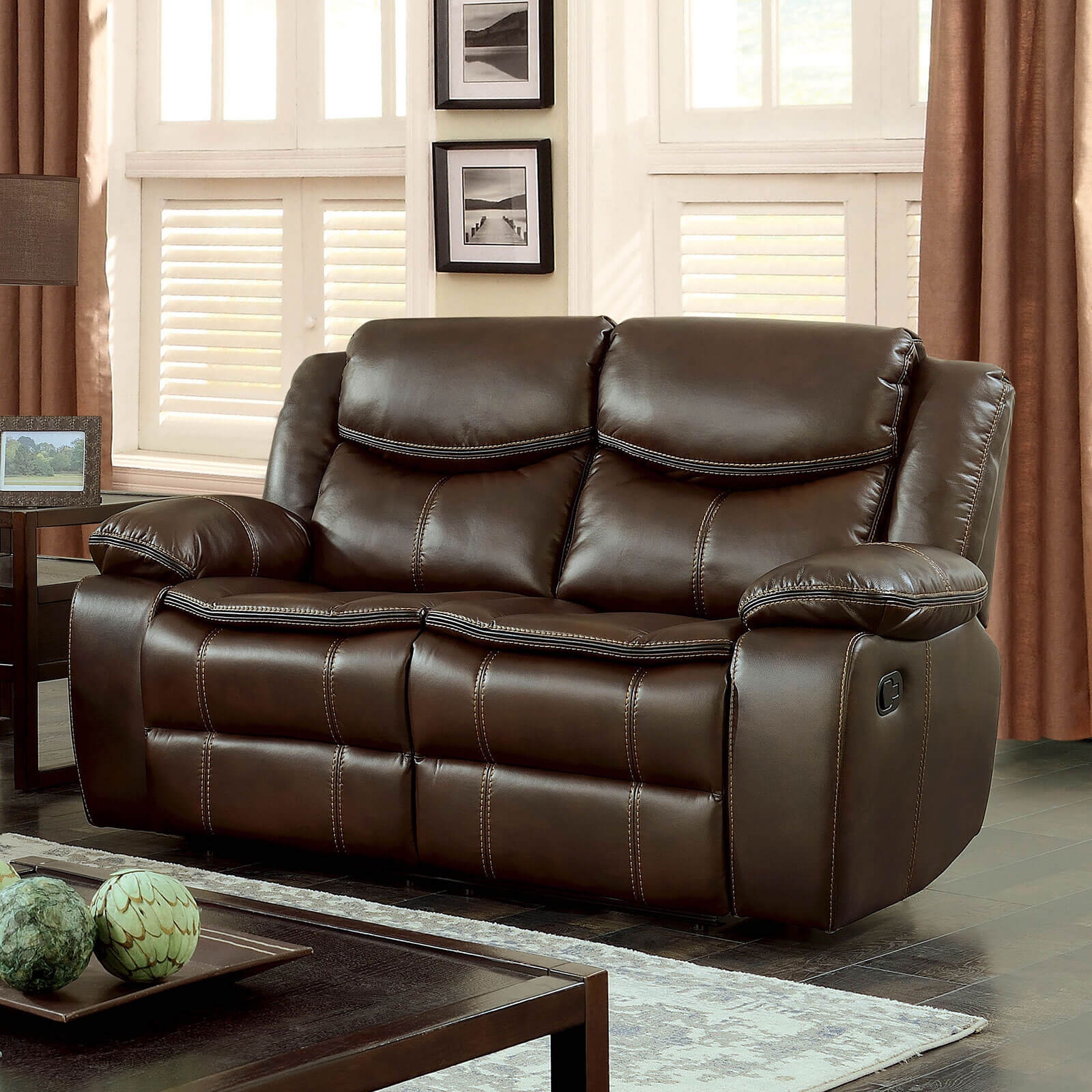 Pollux Leatherette Reclining Loveseat