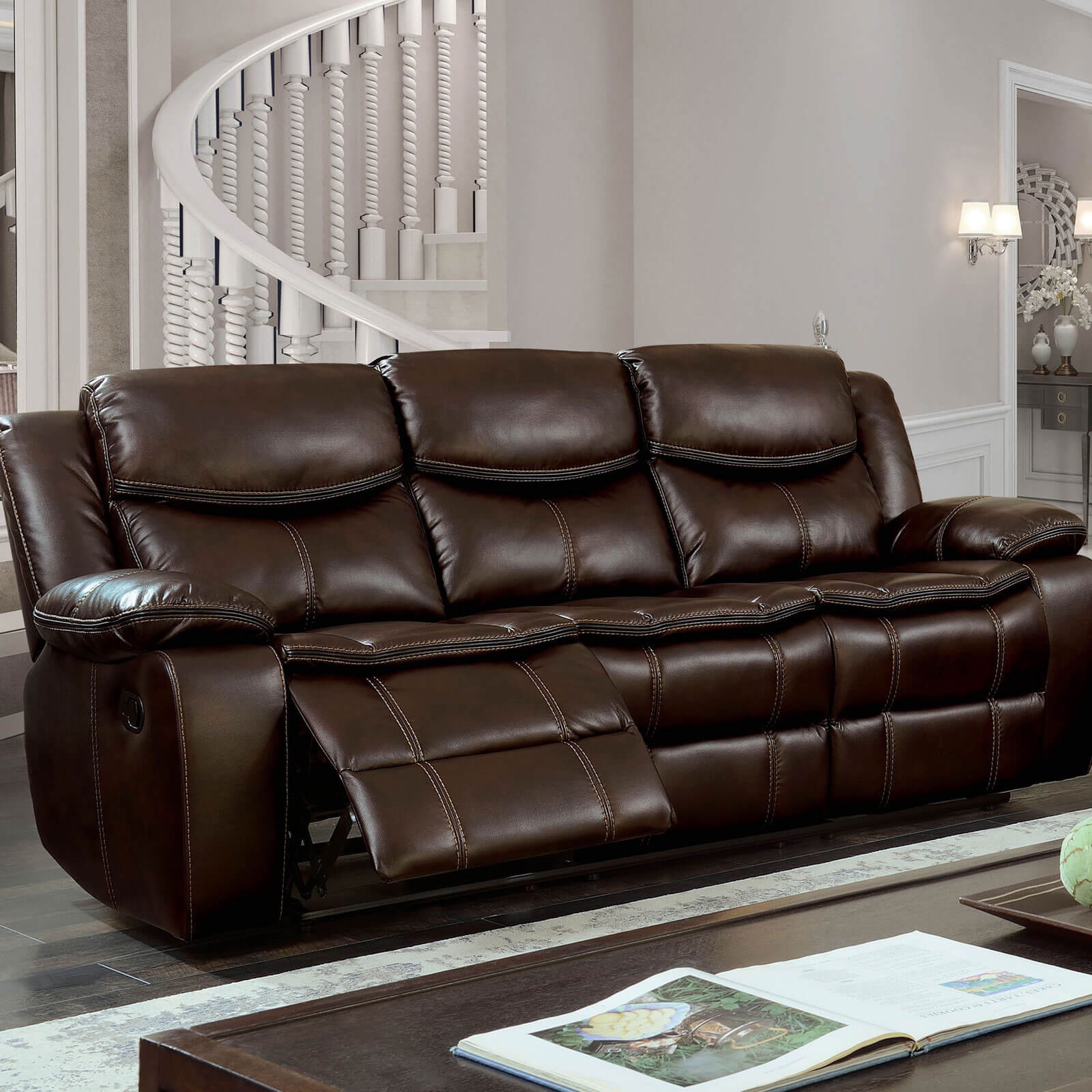Pollux Leatherette Reclining Sofa