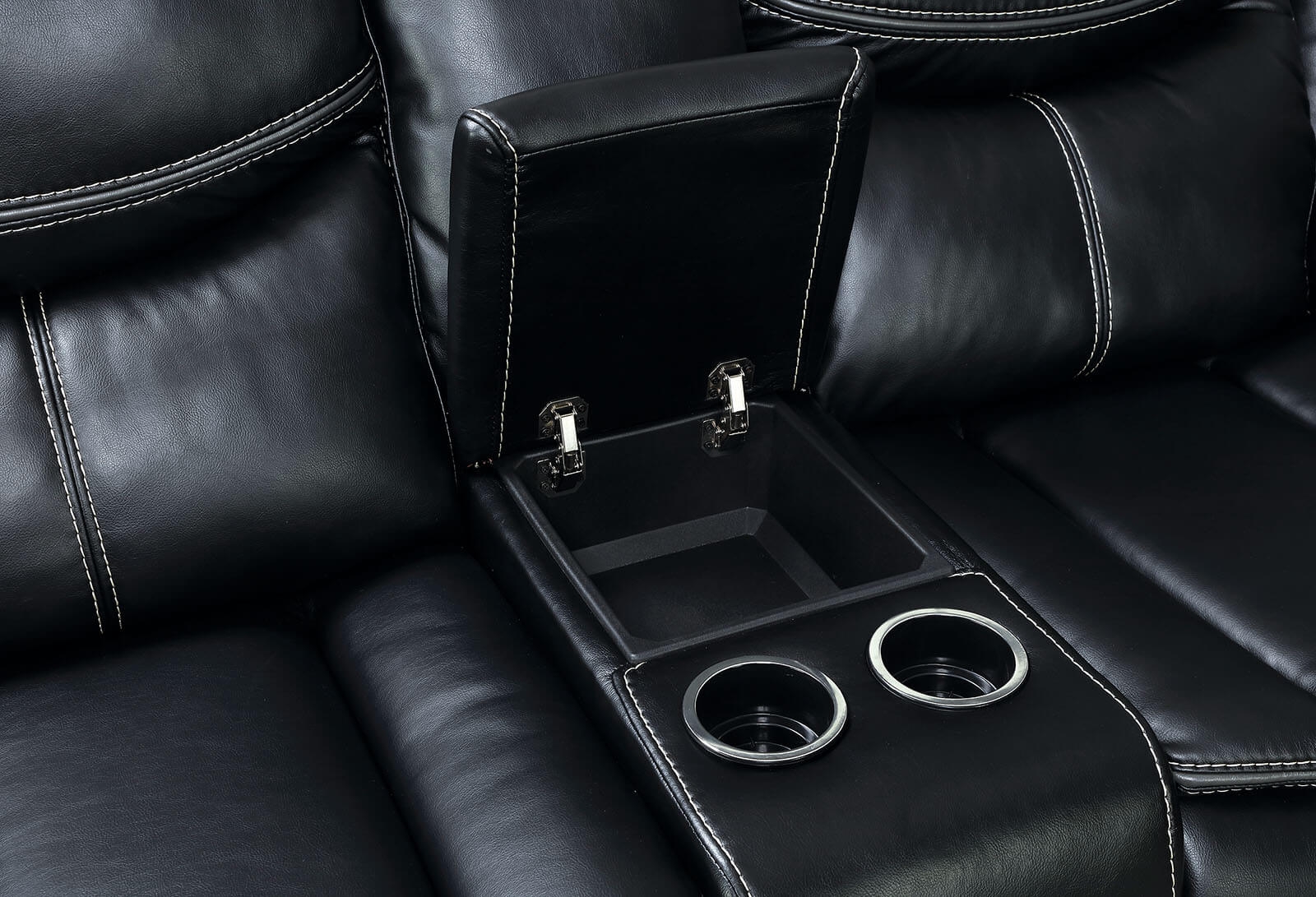 Gatria Leatherette L-Shape Reclining Sectional Sofa