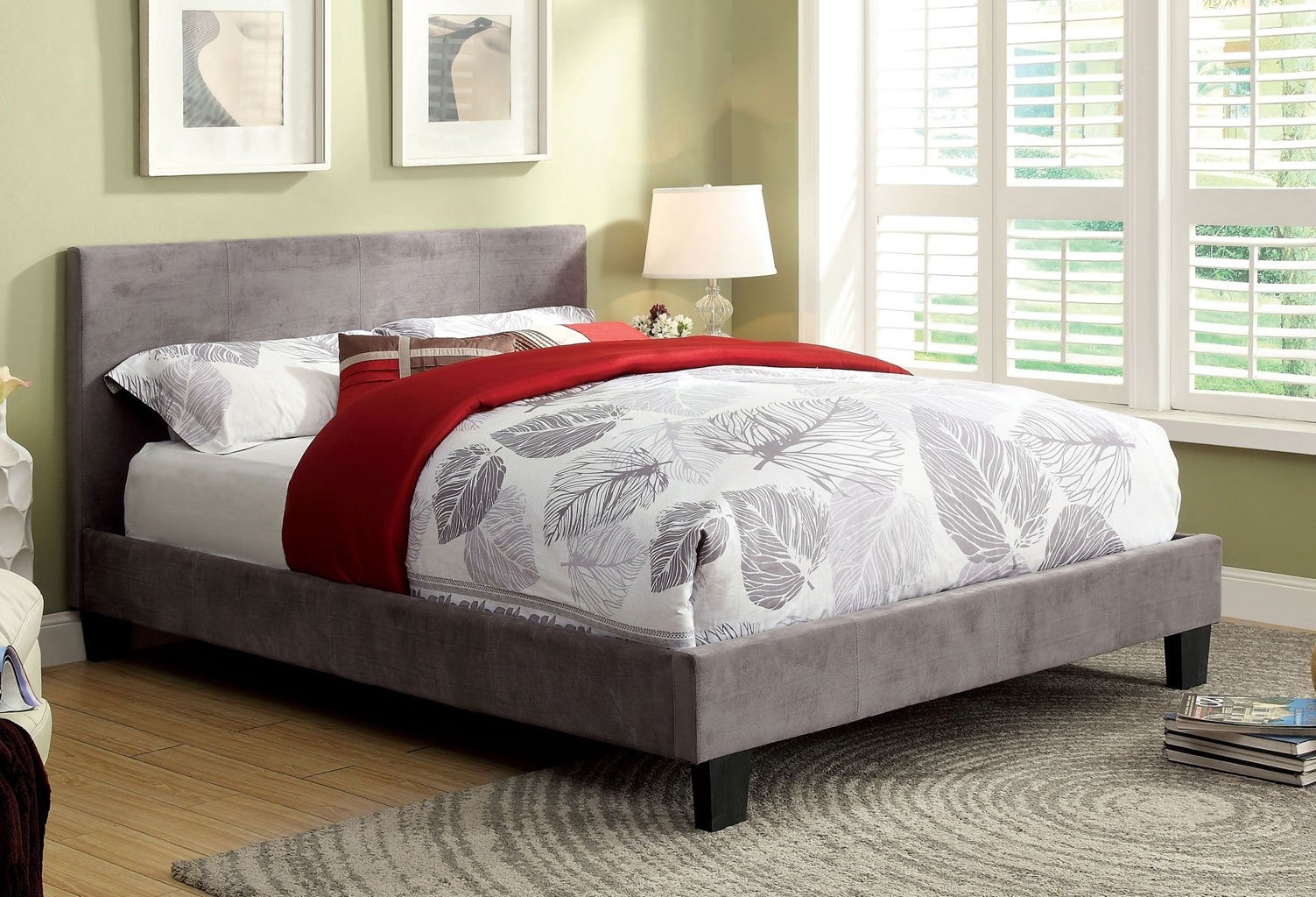 Winn Park Microfiber/Wood Platform Bed, Twin Size