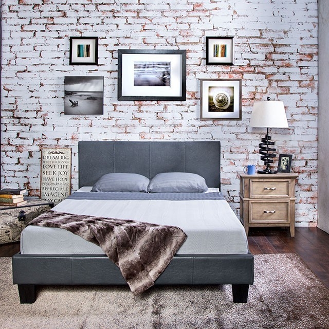 Winn Park Leatherette/Wood Platform Bed