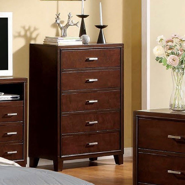 Enrico Leatherette/Wood Panel Bedroom Set