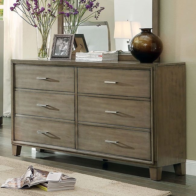 Enrico Wood Double Dresser w/6 Drawers