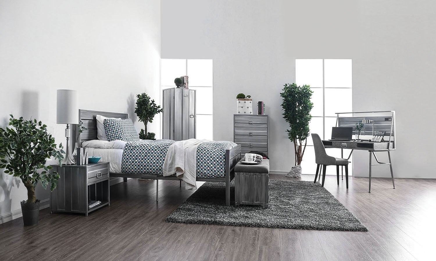 Mccredmond Metal Panel Bedroom Set