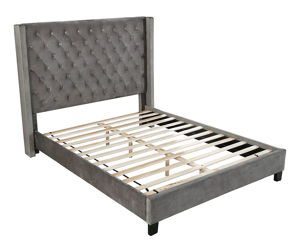 Ryleigh Fabric/Wood Platform Tufted Bed, Eastern King Size