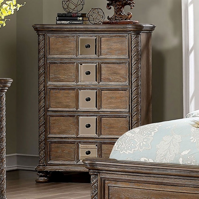 Timandra Fabric/Wood Panel Tufted Bedroom Set