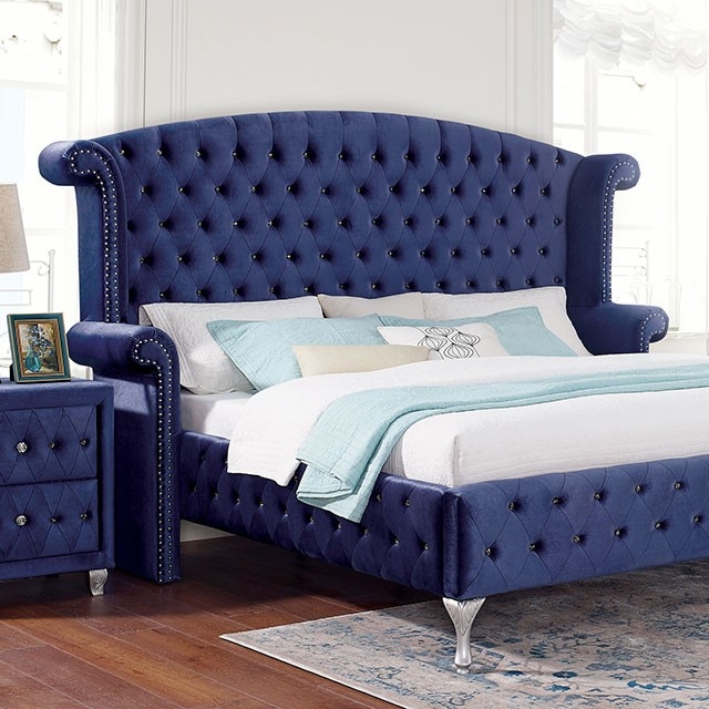 Alzir Fabric/Wood Tufted Panel Bedroom Set