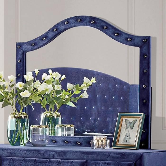 Alzir Fabric/Wood Tufted Panel Bedroom Set