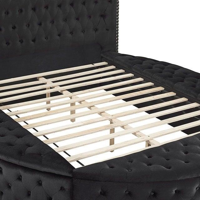 Delilah Fabric/Wood Tufted Storage Platform Bed