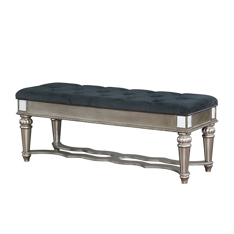 Azha Fabric/Wood Bench