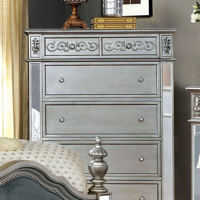 Azha Wood/Mirror Chest w/6 Drawers