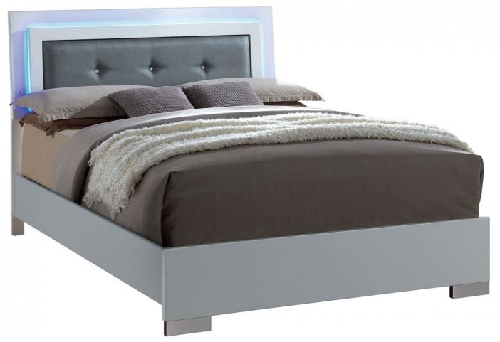 Clementine Leatherette/Wood Tufted Platform Bed