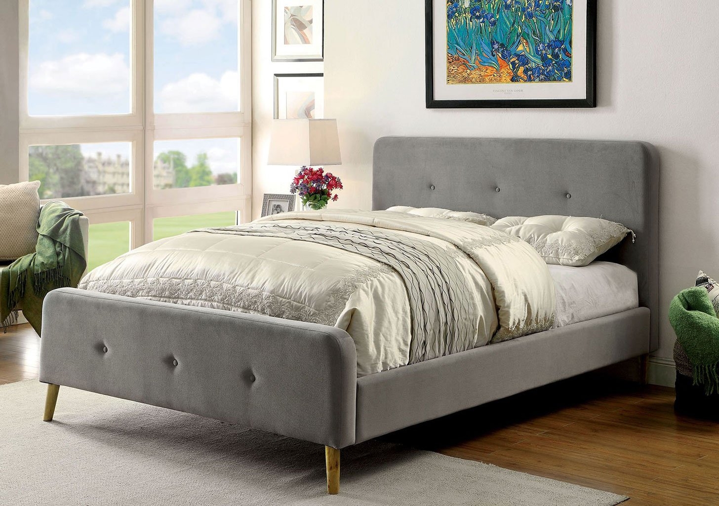 Barney Fabric/Wood Panel Bed