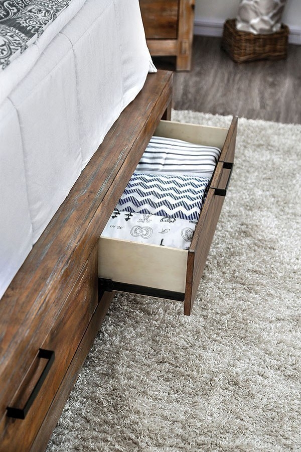 McAllen Wood Storage Platform Bed w/USB, California King Size