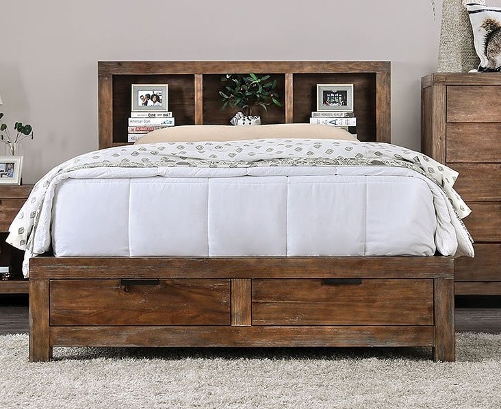 McAllen Wood Storage Platform Bed w/USB, Eastern King Size