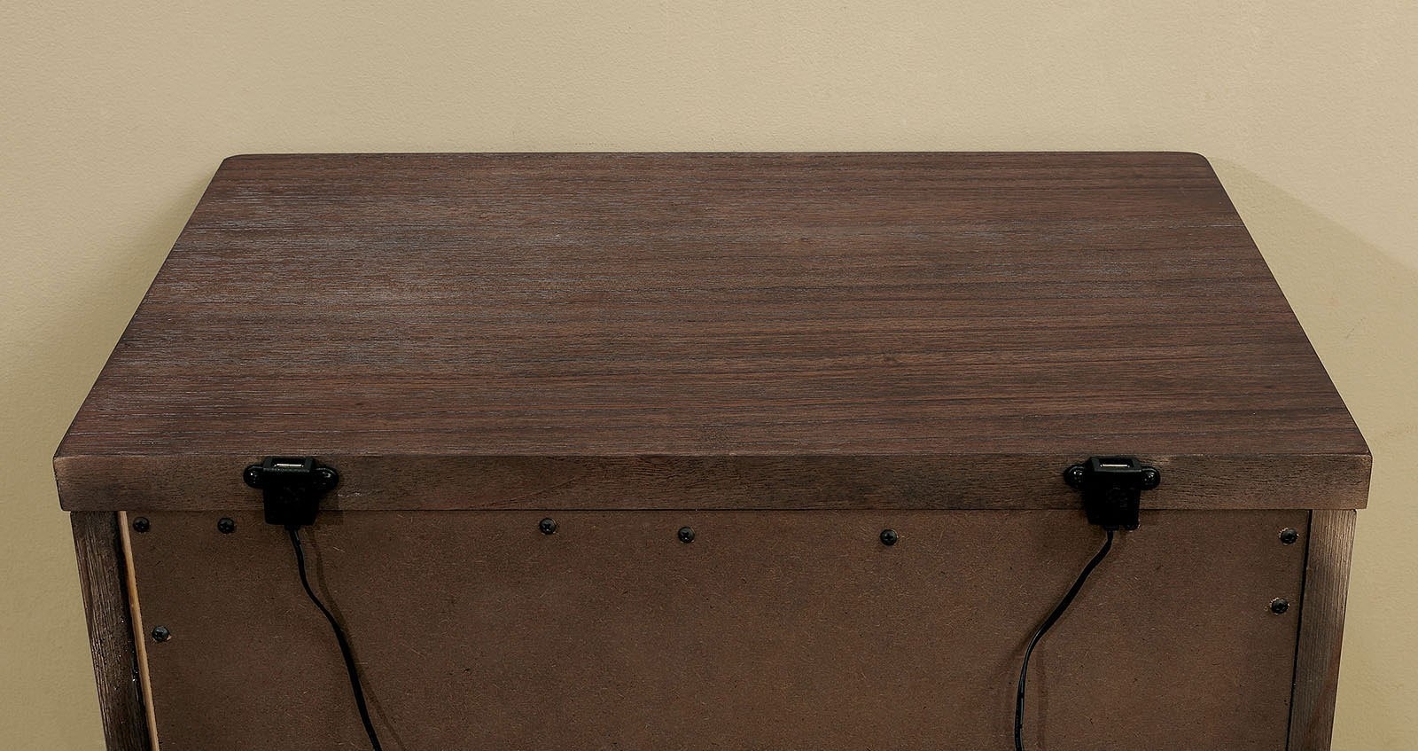 Tywyn Wood Nightstand w/2 Drawers & USB Charger